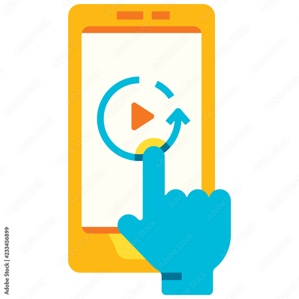 Replay smartphone flat illustration Replay smartphone flat illustration