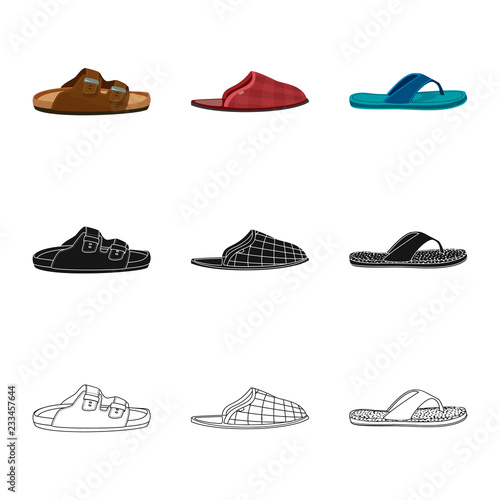 Vector design of shoe and footwear logo. Collection of shoe and foot vector icon for stock.