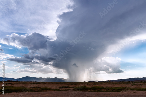 Thunderstorm cumulonimbus cloud with rain