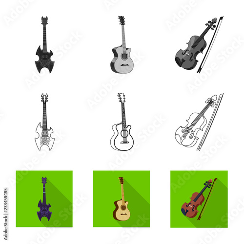 Isolated object of music and tune logo. Collection of music and tool stock symbol for web.