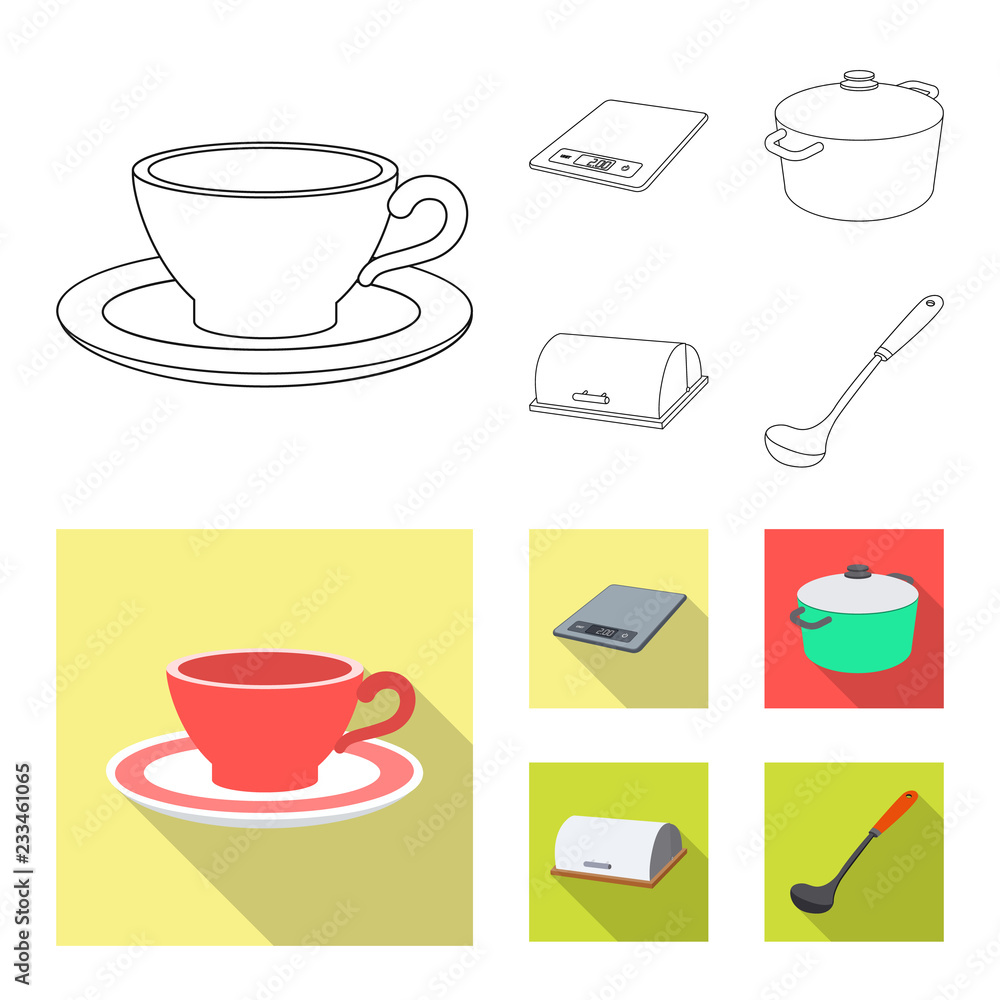 Vector design of kitchen and cook sign. Set of kitchen and appliance stock symbol for web. Vector design of kitchen and cook sign. Set of kitchen and appliance stock symbol for web.