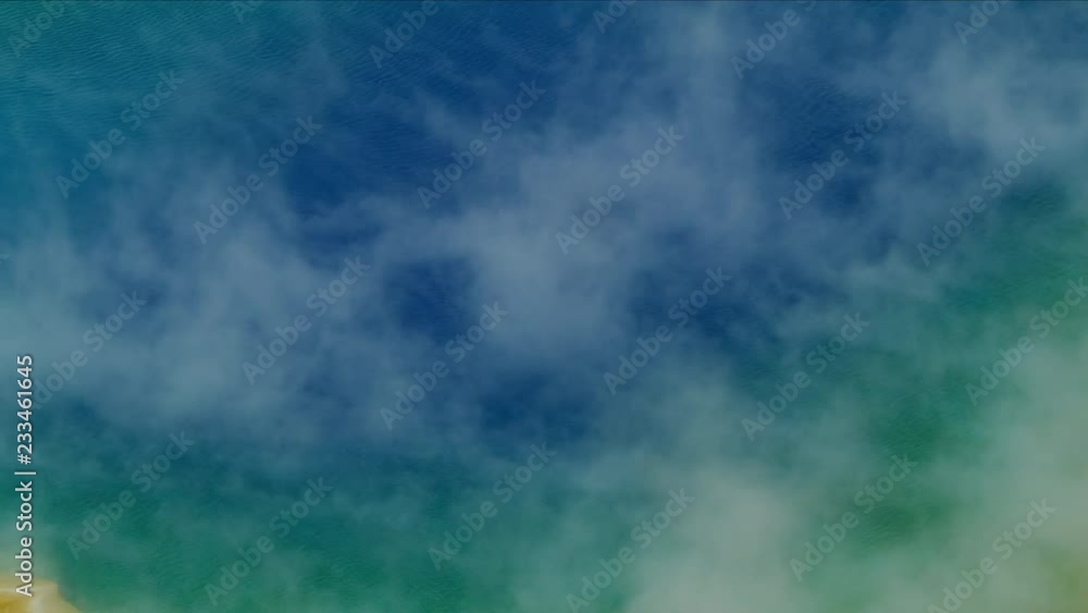 Aerial view mineral rich water Yellowstone Park Wyoming Aerial view mineral rich water Yellowstone Park Wyoming