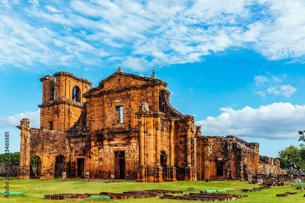 Ruins of the Cathedral of Saint Michael in the jesuit missions of the south of Brazil