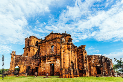 Ruins of the Cathedral of Saint Michael in the jesuit missions of the south of Brazil photo