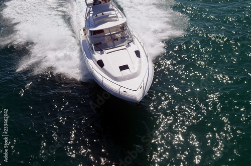 Overhead View of a High-End Motorboat