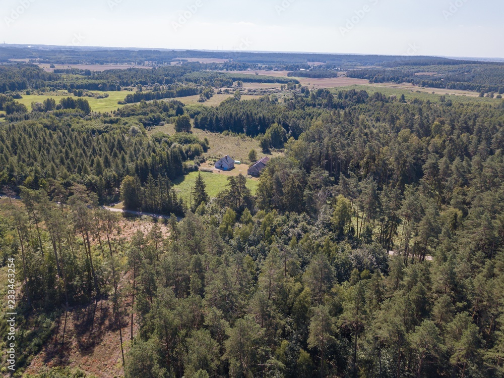 Forest seen from above.  Beautiful drone landscape.