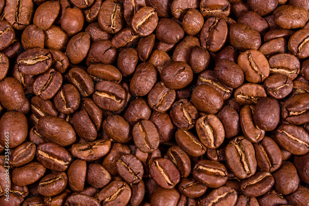 Background of many roasted coffee beans Background of many roasted coffee beans