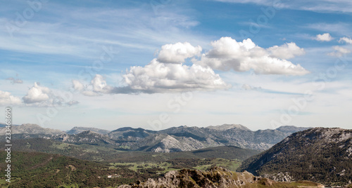 Mountains on a sunny day in the Sierra de Grazalema In Spain