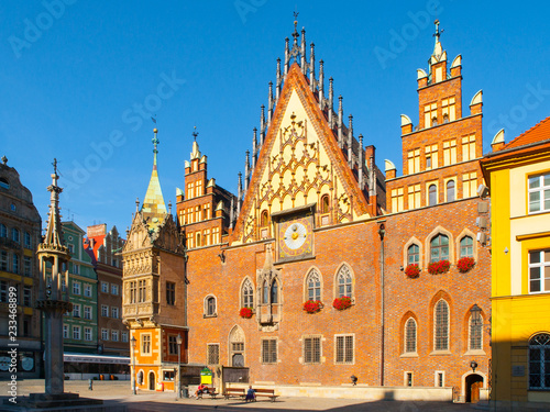 The Old Town Hall of Wroclaw on Market Square, Poland.