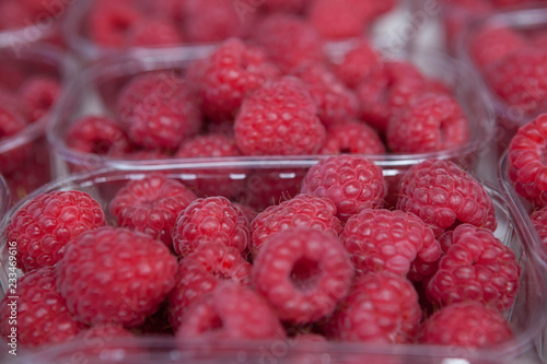 Fresh juicy raspberry on the market