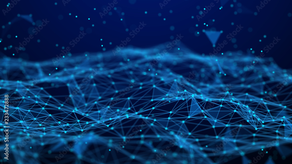 Obraz premium Abstract technology background. Network connection. Artificial intelligence. Science background. Big data digital background. 4k rendering.