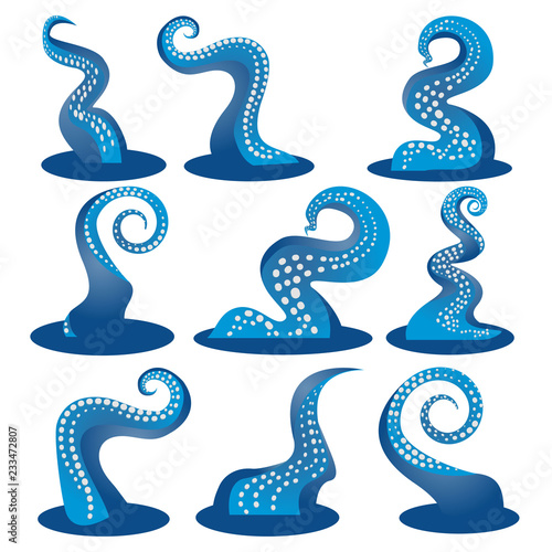 Tentacles blue  of an octopus DIY set