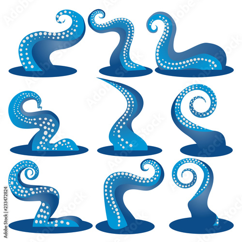 Tentacles blue  of an octopus DIY set