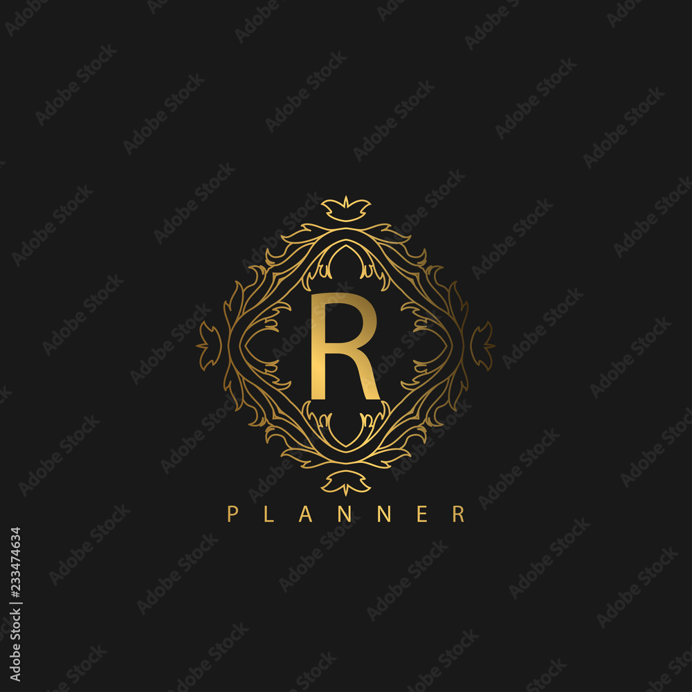 Logo Luxury with Golden Color