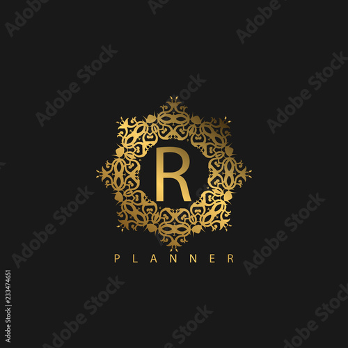 Logo Luxury with Golden Color