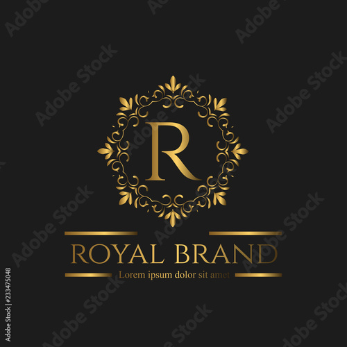 Logo Luxury with Golden Color