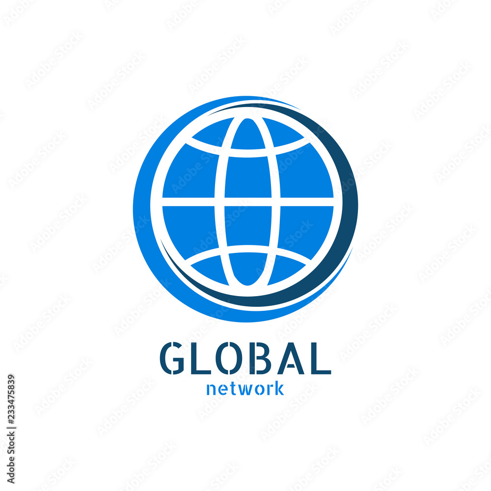 Global network logo. Connection minimal design. Vector illustration Global network logo. Connection minimal design. Vector illustration