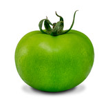 Fresh green tomato isolated on white background