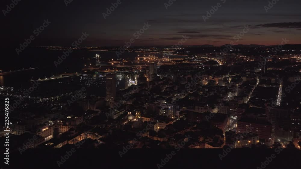 Night view of the Alicante skyline. City at night. Night view of the Alicante skyline. City at night.