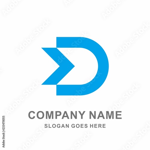 Monogram Letter D Digital Arrow Link Connection Technology Computer Business Company Stock Vector Logo Design Template