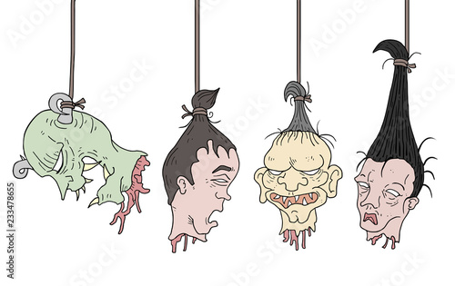 horror hanging heads