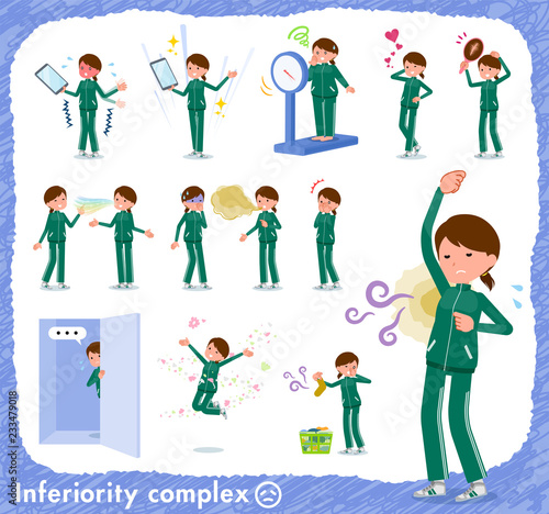 flat type school girl green jersey_complex