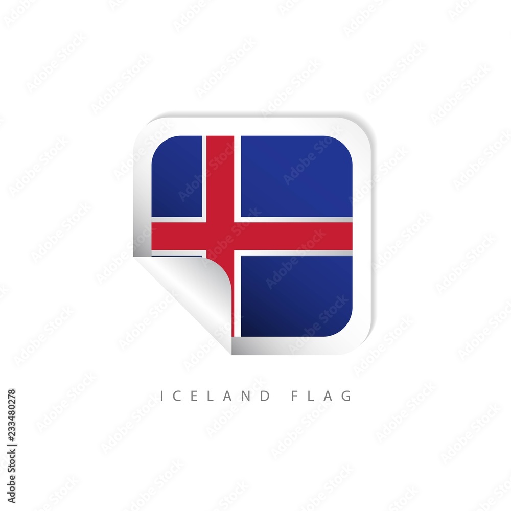 Iceland Label Flags Vector Template Design Illustration Iceland Label Flags Vector Template Design Illustration
