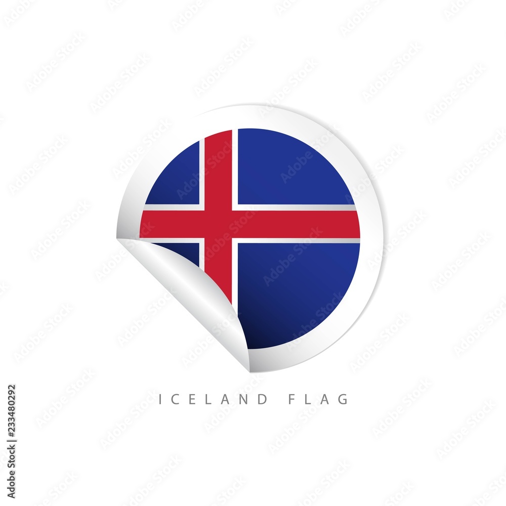 Fototapeta premium Iceland Label Flags Vector Template Design Illustration