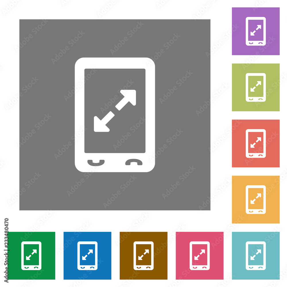 Mobile pinch open gesture square flat icons Mobile pinch open gesture square flat icons