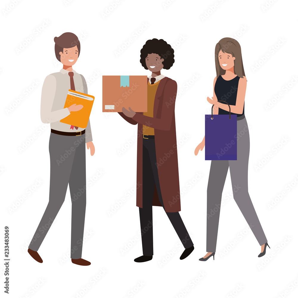group business people with element avatar character