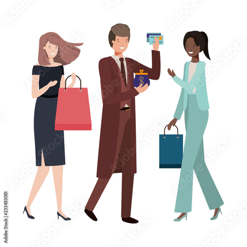 group business people with element avatar character