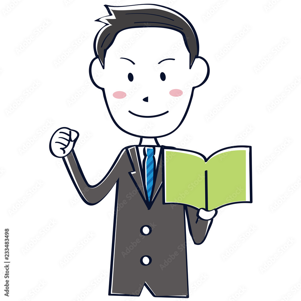 線画のかわいい講師 男性 ガッツポーズ Stock Vector Adobe Stock