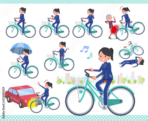 flat type school girl Blue jersey_city cycle