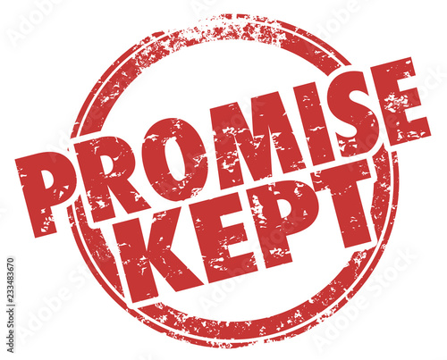 Promise Kept Round Red Stamp Grunge Words Illustration