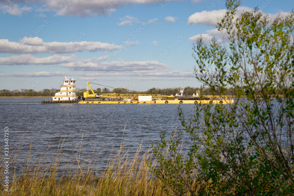 Barge on Cooper River in Charleston Barge on Cooper River in Charleston