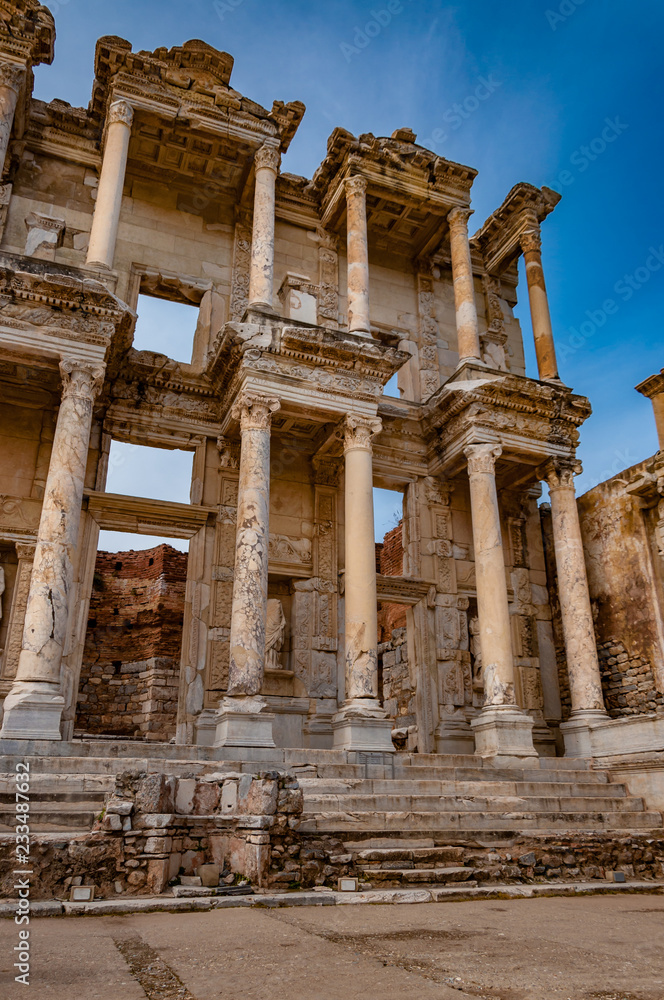 Library of Celsus in Ephesus Ancient City in Turkey. UNESCO World Heritage site.