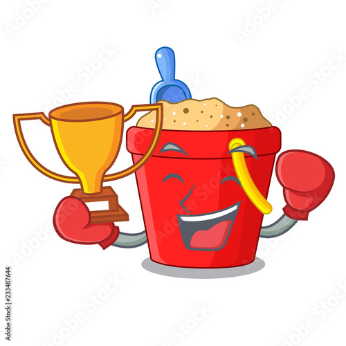 Boxing winner beach bucket in string shape mascot