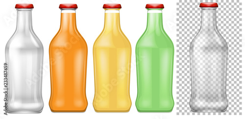 Set of transparent bottle