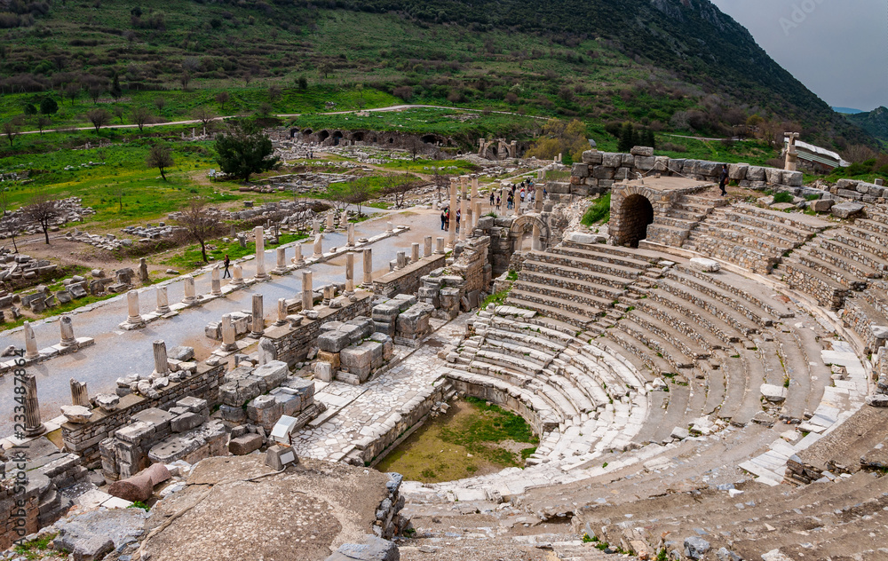 ODEON is the parliamentary building structure of the ancient period, Ephesus Ancient City in Izmir, Turkey.
