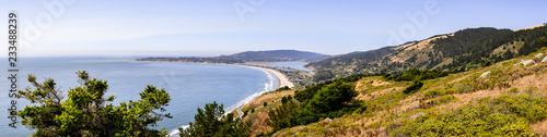 Photography Aerial view of the Stinson Beach area of the Pacific Coastline, Marin County, no