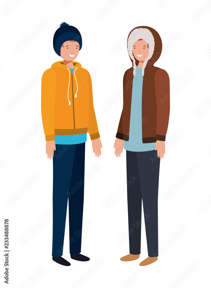 men with winter clothes avatar character men with winter clothes avatar character