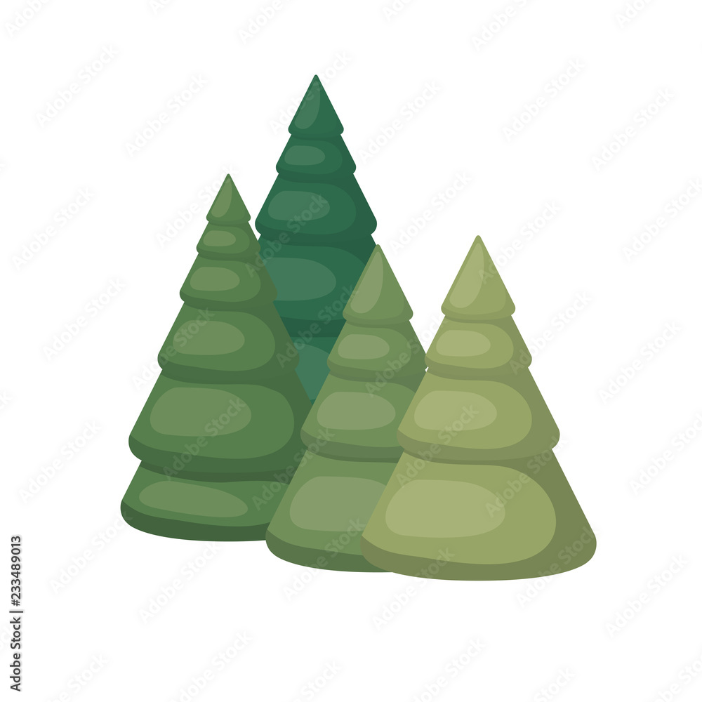 green winter pines isolated icon green winter pines isolated icon