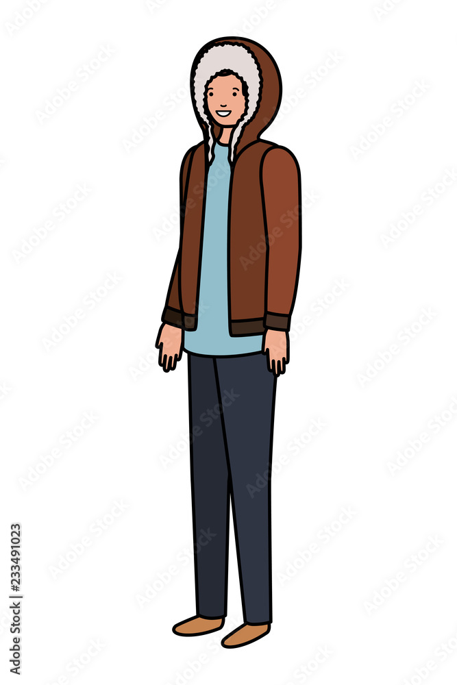 young man with winter clothes avatar character young man with winter clothes avatar character