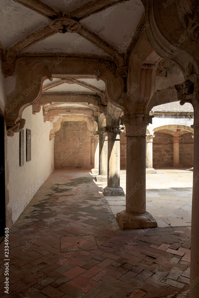 Inside the ambulatory of St Barbara Cloister in Convent of Christ
