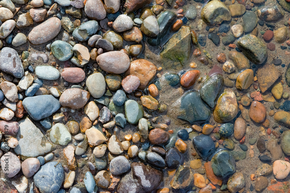 gravel with water texture natural abstract background close-up gravel with water texture natural abstract background close-up