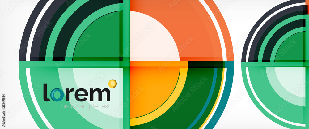 Naklejka premium Circle abstract background, geometric modern design template