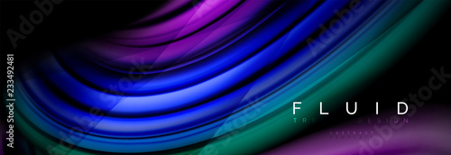Wave fluid flowing colors motion effect, holographic abstract background. Vector illustration