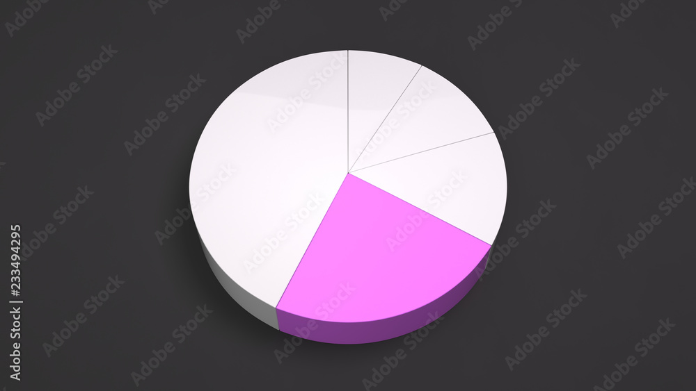 White pie chart with one purple sector White pie chart with one purple sector