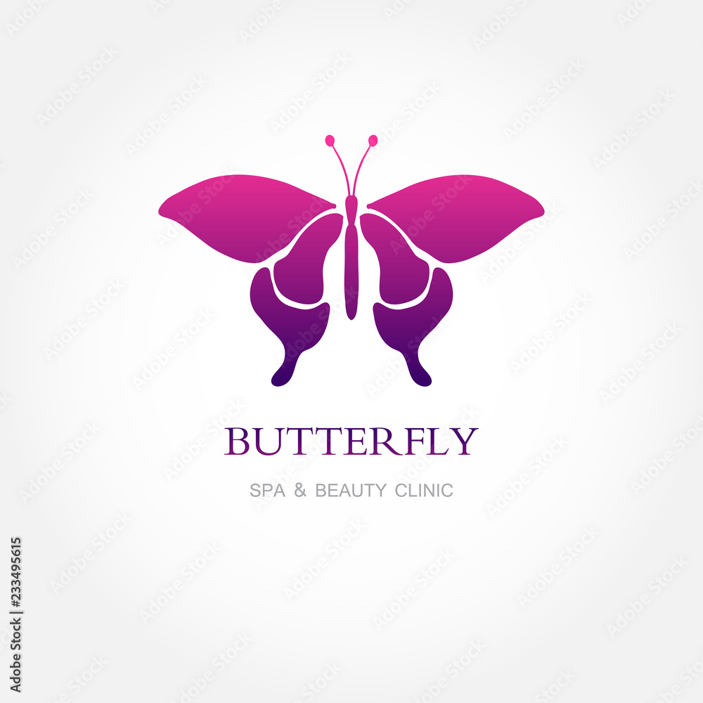 Abstract butterfly in pink and violet colors Abstract butterfly in pink and violet colors