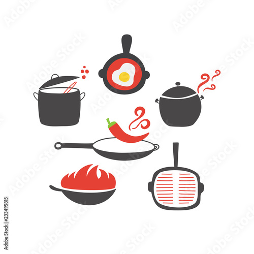 Kitchen elements seamless pattern